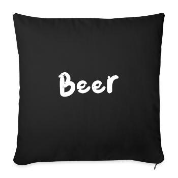 Bière - Cerf - Housse de coussin décorative 45 x 45 cm - noir - Devant