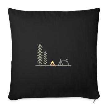 Outdoor camping - Sofa pillowcase 17,3'' x 17,3'' (45 x 45 cm) - black - Front