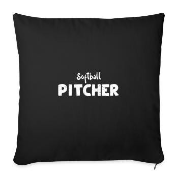 Softball Pitcher - Softball - Sofa pillowcase 17,3'' x 17,3'' (45 x 45 cm) - black - Front