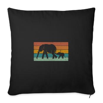Éléphant - Housse de coussin décorative 45 x 45 cm - noir - Devant