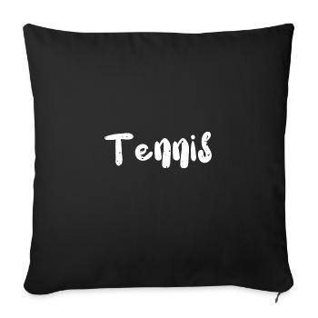 Tennis - Sports - Housse de coussin décorative 45 x 45 cm - noir - Devant