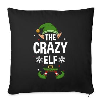 Elfe de cadeau de Noël de famille assorti de groupe - Housse de coussin décorative 45 x 45 cm - noir - Devant