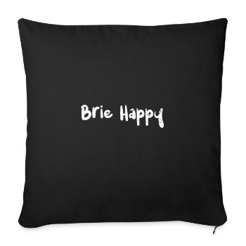Brie Happy - Cheese - Sofakissenbezug 45 x 45 cm - Schwarz - Vorne