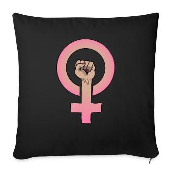 Girl power fist - Housse de coussin décorative 45 x 45 cm - noir - Devant