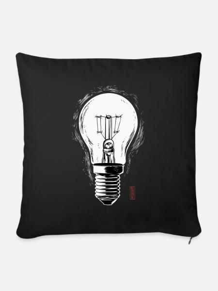 Lightbulp - Sofakissenbezug 45 x 45 cm - Schwarz