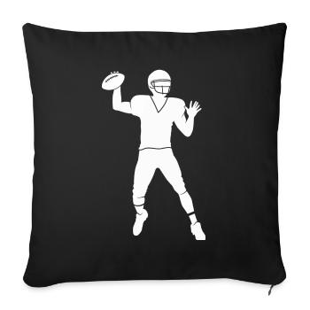 Football américain silhouette joueur de football - Housse de coussin décorative 45 x 45 cm - noir - Devant