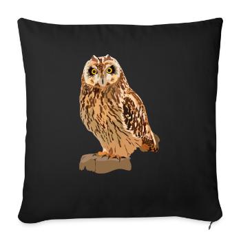 Sumpfohreule - Sofakissenbezug 45 x 45 cm - Schwarz - Vorne