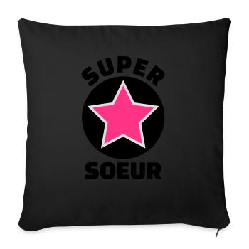 super soeur (v.5) - Housse de coussin décorative 45 x 45 cm - noir - Devant