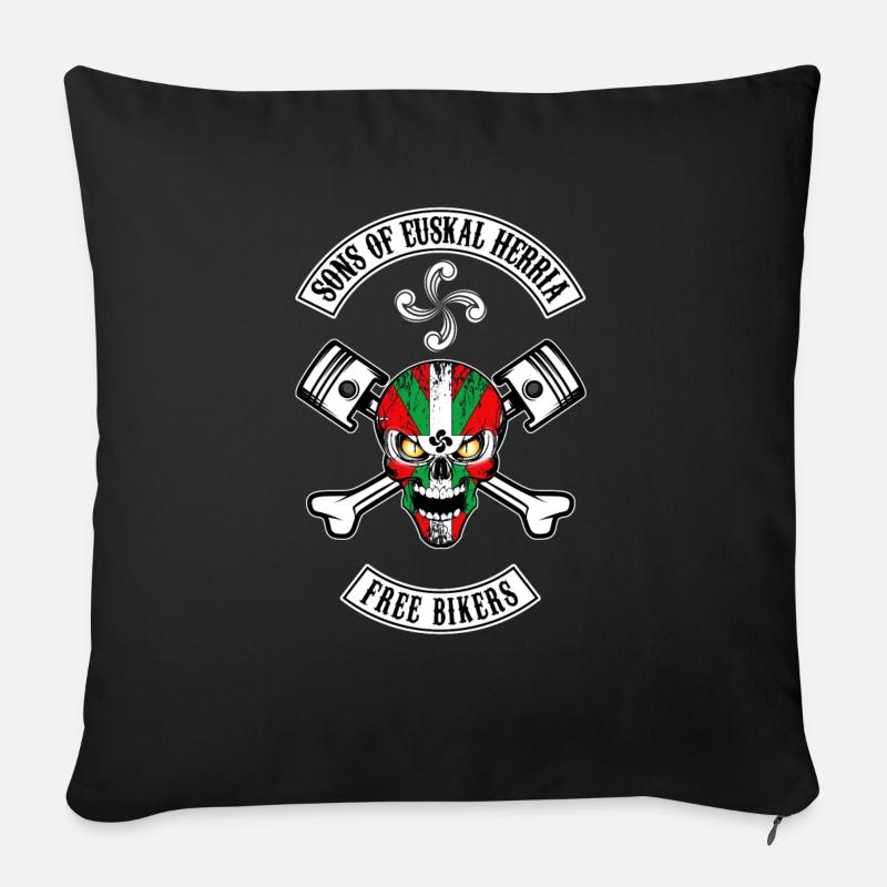 Basques Free Bikers - Housse de coussin décorative 45 x 45 cm - noir