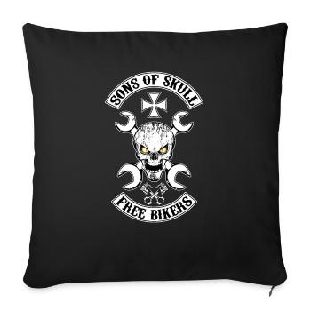 Free Bikers - Housse de coussin décorative 45 x 45 cm - noir - Devant