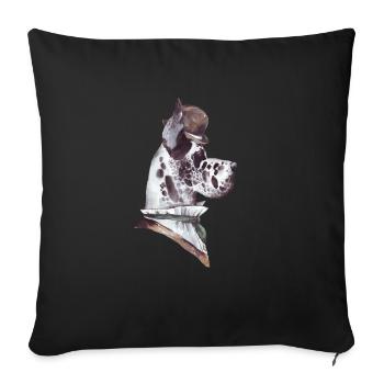 Gentleman Dog (Design 6) - Housse de coussin décorative 45 x 45 cm - noir - Devant