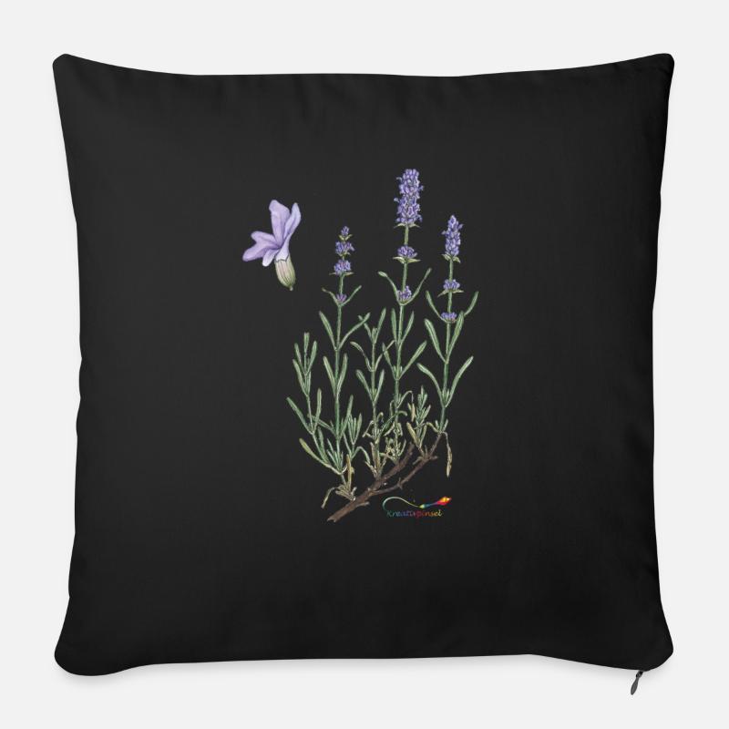 lavender - Sofa pillowcase 17,3'' x 17,3'' (45 x 45 cm) - black