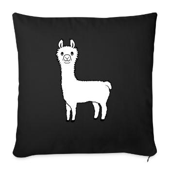 Favorite animal Llama Alpaca - Sofa pillowcase 17,3'' x 17,3'' (45 x 45 cm) - black - Front