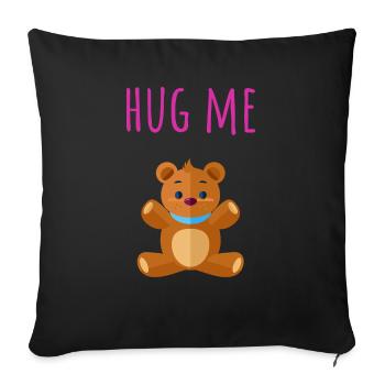 Hug Me! - Sofa pillowcase 17,3'' x 17,3'' (45 x 45 cm) - black - Front