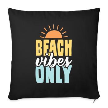 beach beach summer - Sofa pillowcase 17,3'' x 17,3'' (45 x 45 cm) - black - Front