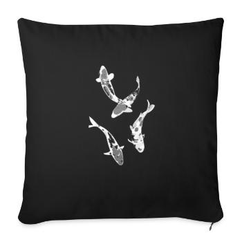 Japanese Koi Fish - Sofa pillowcase 17,3'' x 17,3'' (45 x 45 cm) - black - Front