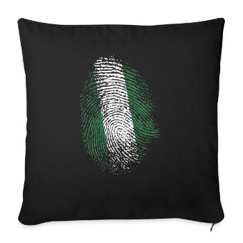 Nigeria Flag DNA Fingerprint Gift - Sofa pillowcase 17,3'' x 17,3'' (45 x 45 cm) - black - Front