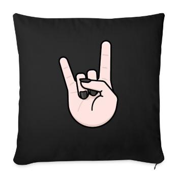 Heavy Metal Gruß Pommesgabel - Sofakissenbezug 45 x 45 cm - Schwarz - Vorne