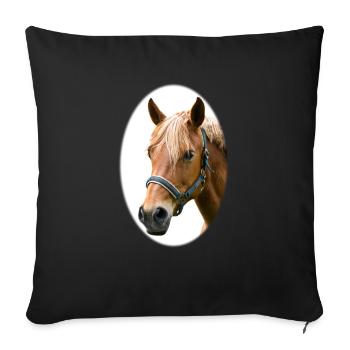 Cheval. Cheval. - Housse de coussin décorative 45 x 45 cm - noir - Devant