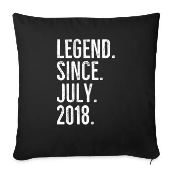 Légende depuis juillet 2018 - Housse de coussin décorative 45 x 45 cm - noir - Devant