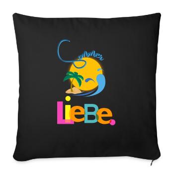 Sommer Liebe - Sofakissenbezug 45 x 45 cm - Schwarz - Vorne
