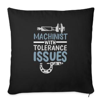Machinist Mechanical Engineer Gift - Sofa pillowcase 17,3'' x 17,3'' (45 x 45 cm) - black - Front