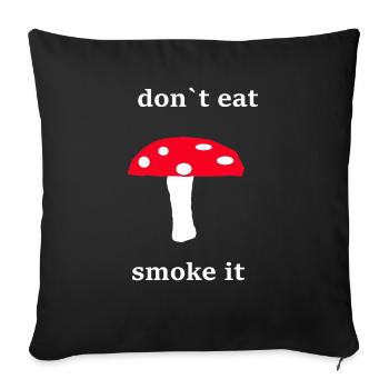 champignons drôles, champignons magiques - Housse de coussin décorative 45 x 45 cm - noir - Devant