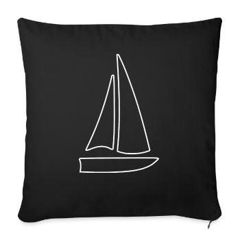 Sailing ship, sailboat, - Sofa pillowcase 17,3'' x 17,3'' (45 x 45 cm) - black - Front