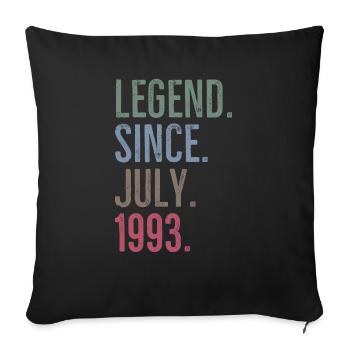 Légende depuis juillet 1993 - Housse de coussin décorative 45 x 45 cm - noir - Devant