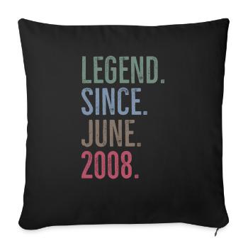 Légende depuis juin 2008 - Housse de coussin décorative 45 x 45 cm - noir - Devant