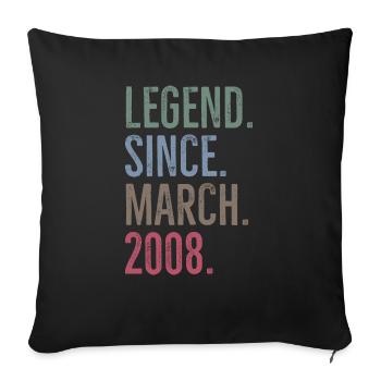 Légende depuis mars 2008 - Housse de coussin décorative 45 x 45 cm - noir - Devant