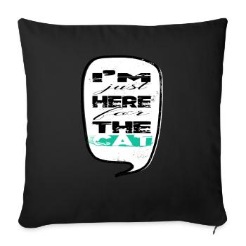 Fun Anti Chaton Chat Humour Saint-Valentin - Housse de coussin décorative 45 x 45 cm - noir - Devant