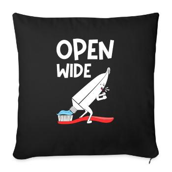 Open Wide - Sofa pillowcase 17,3'' x 17,3'' (45 x 45 cm) - black - Front