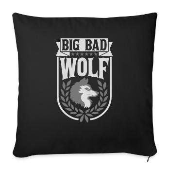 big bad wolf Zitat - Sofakissenbezug 45 x 45 cm - Schwarz - Vorne