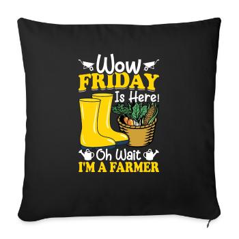 Farmer Tractor Farming Quota for Farmers - Sofa pillowcase 17,3'' x 17,3'' (45 x 45 cm) - black - Front