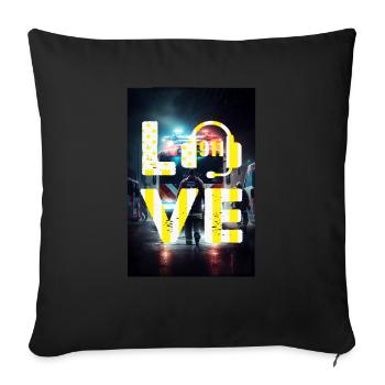 Liebe Notfall-Disponenten - Sofakissenbezug 45 x 45 cm - Schwarz - Vorne