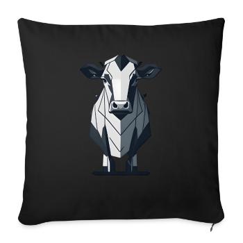 Geometric Cow - Sofa pillowcase 17,3'' x 17,3'' (45 x 45 cm) - black - Front