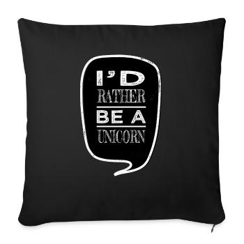 Dessin animé licorne cadeaux d’anniversaire geek - Housse de coussin décorative 45 x 45 cm - noir - Devant