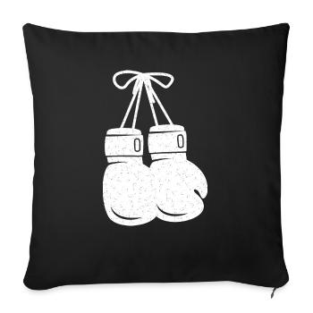 Boxhandschuhe weiß - Sofakissenbezug 45 x 45 cm - Schwarz - Vorne