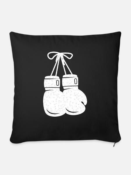 Boxhandschuhe weiß - Sofakissenbezug 45 x 45 cm - Schwarz