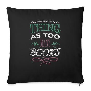 Amoureux du livre féminin livre enfant fan de livre - Housse de coussin décorative 45 x 45 cm - noir - Devant