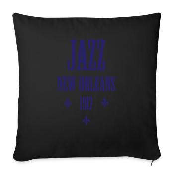 JAZZ NEW ORLEANS BLAU - Sofakissenbezug 45 x 45 cm - Schwarz - Vorne