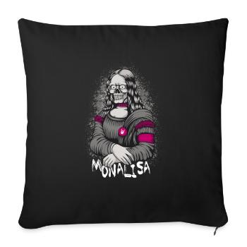 Mona Lisa - Sofa pillowcase 17,3'' x 17,3'' (45 x 45 cm) - black - Front