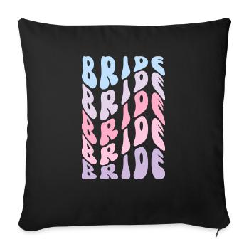 Bride pastel - Housse de coussin décorative 45 x 45 cm - noir - Devant