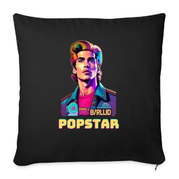 Retro Popstar - Sofa pillowcase 17,3'' x 17,3'' (45 x 45 cm) - black - Front