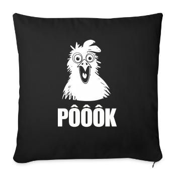 Chicken surprise - Sofa pillowcase 17,3'' x 17,3'' (45 x 45 cm) - black - Front