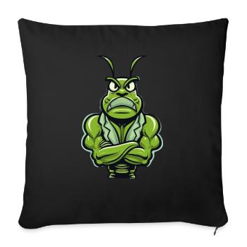 Bodybuilder Grasshopper - Housse de coussin décorative 45 x 45 cm - noir - Devant