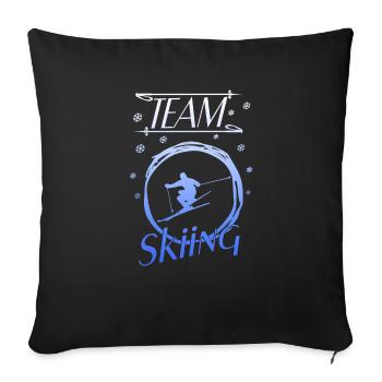 Ski fahren team skiing - Sofakissenbezug 45 x 45 cm - Schwarz - Vorne