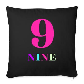 Nine-9th Anniversary - Sofa pillowcase 17,3'' x 17,3'' (45 x 45 cm) - black - Front