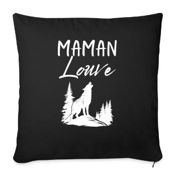 Maman Louve 5 - Housse de coussin décorative 45 x 45 cm - noir - Devant